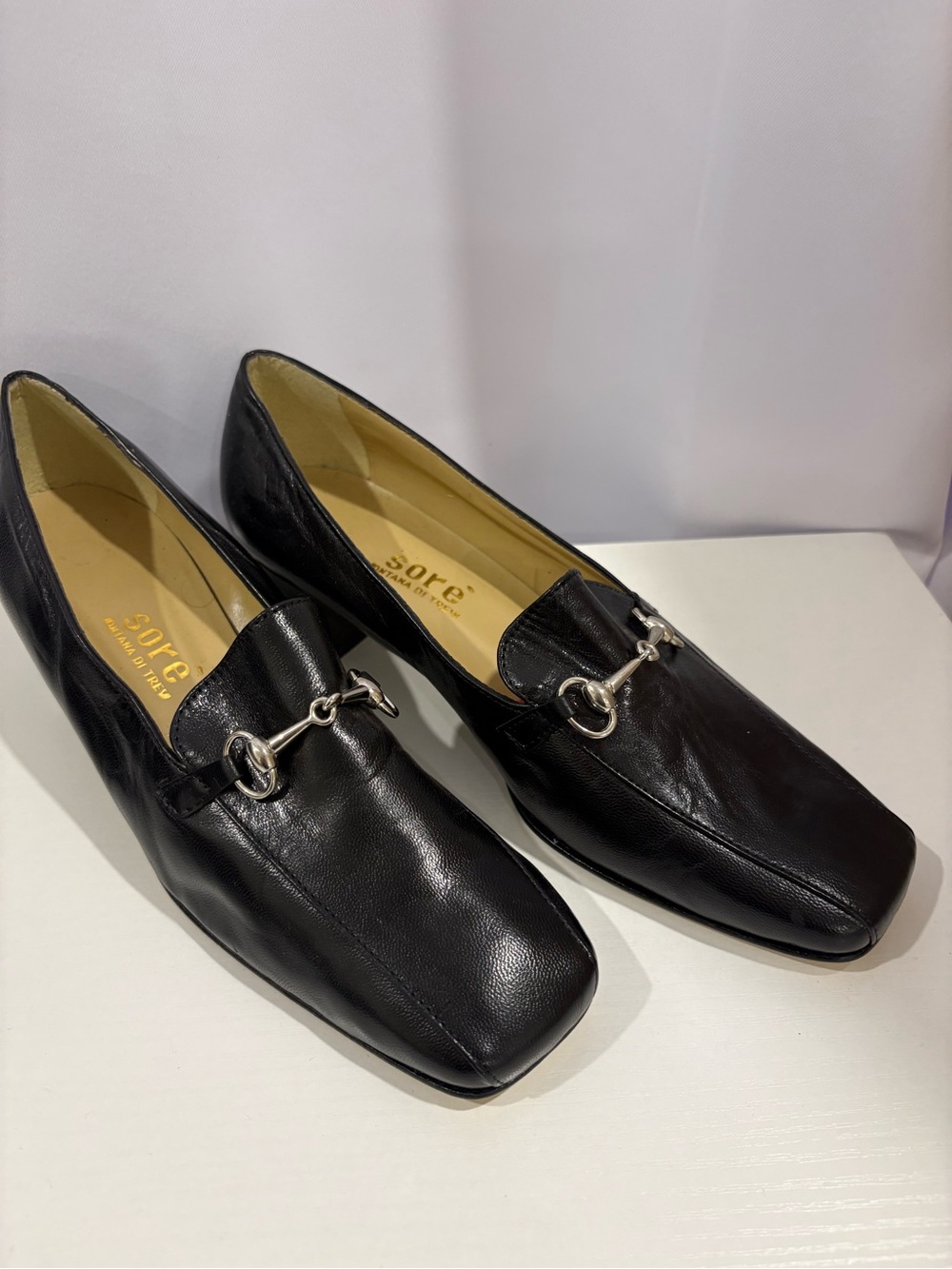 New Black Italian Leather Loafers